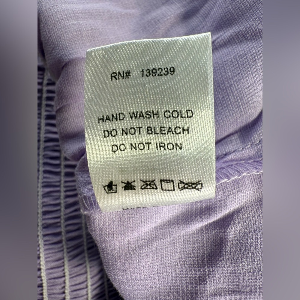 The Impeccable Pig Smocked Ruffle‎ Tank Top – Lavender – Size Small - Picture 5 of 5